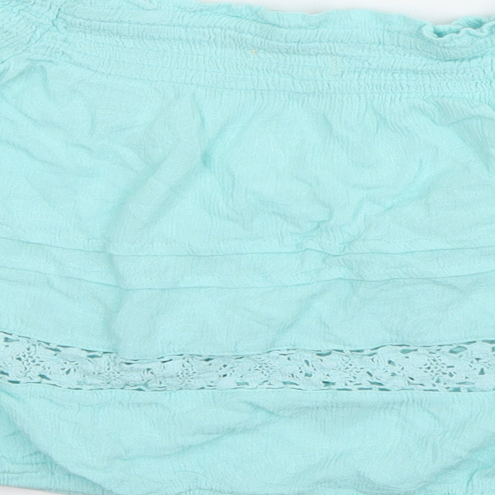 aeropostale Womens Blue  Viscose Basic Blouse Size XS Off the Shoulder