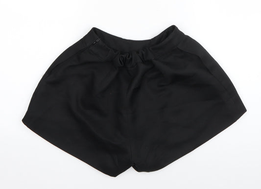 Preworn Womens Black  Polyester Hot Pants Shorts Size S  Regular Zip