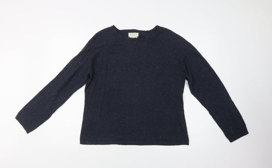 NEXT Womens Blue Crew Neck  Acetate Pullover Jumper Size 18