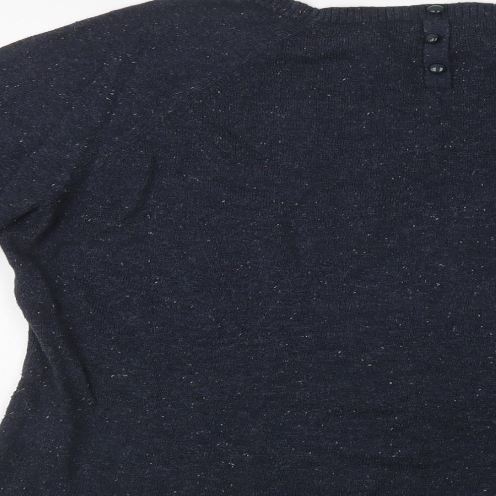 NEXT Womens Blue Crew Neck  Acetate Pullover Jumper Size 18