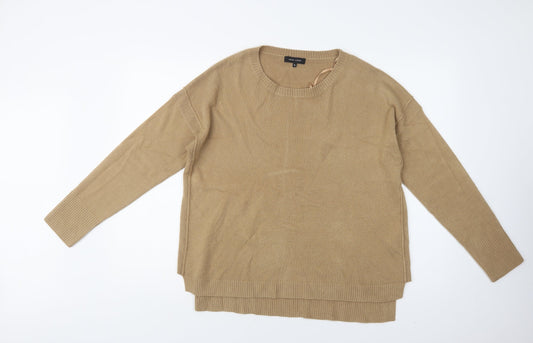 New Look Womens Beige Crew Neck  Acrylic Pullover Jumper Size M