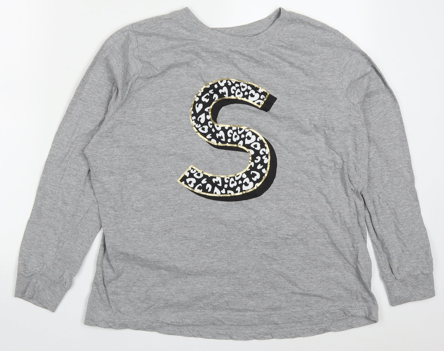 Preworn Womens Grey  Cotton Pullover Sweatshirt Size 16  Pullover - S
