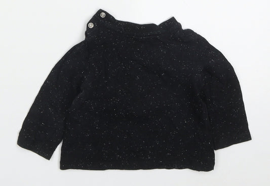 F&F Boys Black  Cotton Basic T-Shirt Size 3-6 Months Crew Neck Pullover