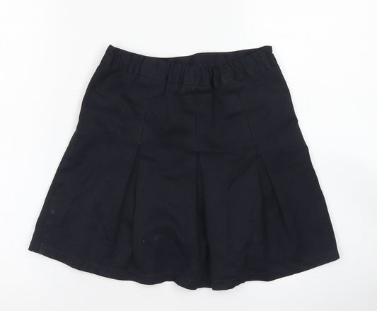 Marks & Spencer Girls Blue  Polyester Pleated Skirt Size 7 Years  Regular  - School Wear