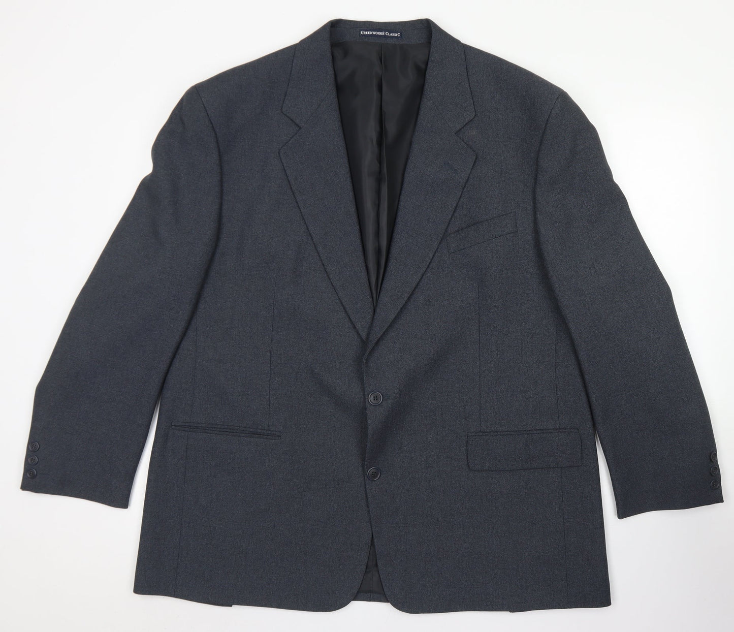 Greenwoods Classic Mens Grey  Polyester Jacket Blazer Size 46