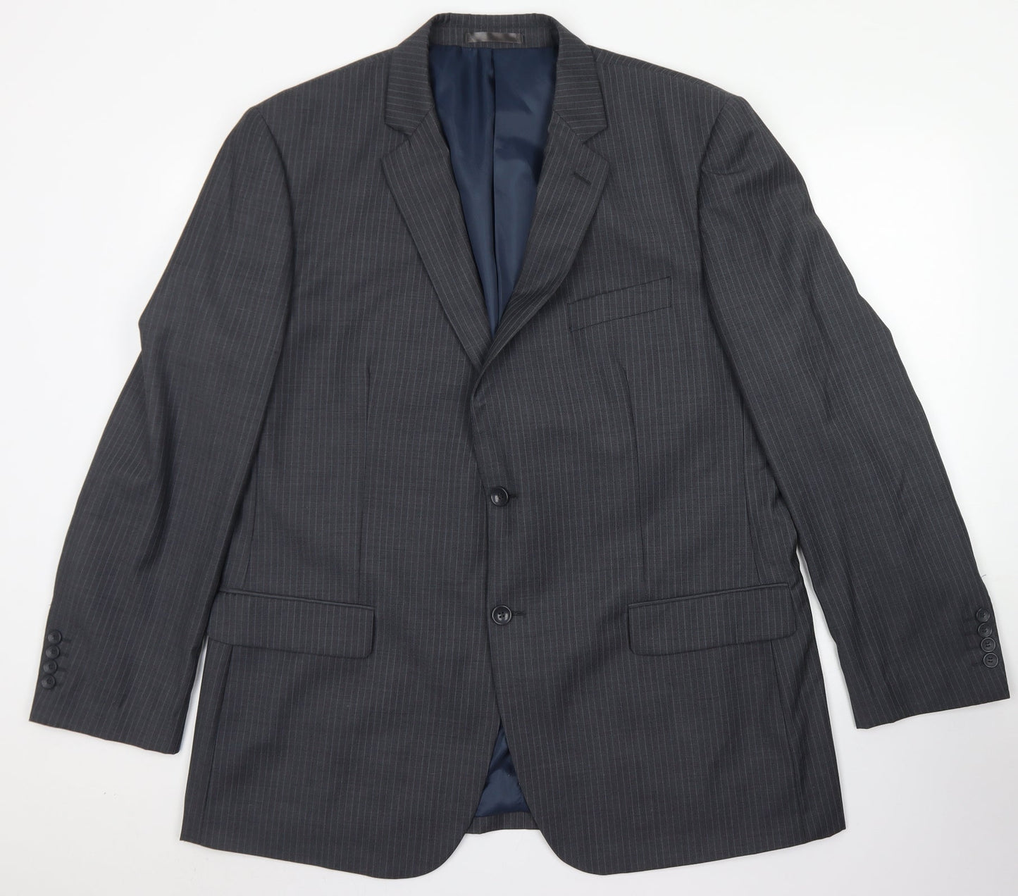 Butler & Webb Mens Grey Striped Wool Jacket Blazer Size 46