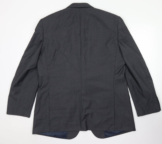 Butler & Webb Mens Grey Striped Wool Jacket Blazer Size 46