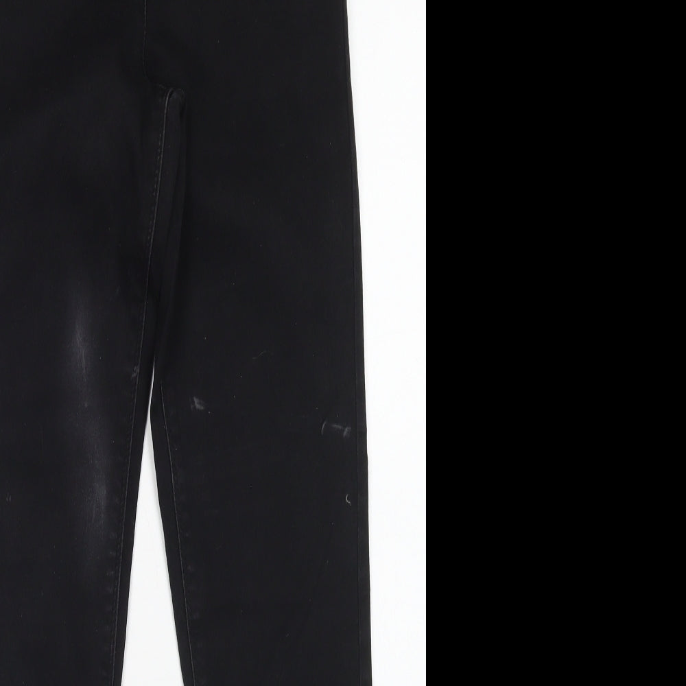 Papaya Womens Black  Cotton Skinny Jeans Size 8 L27 in Regular Button
