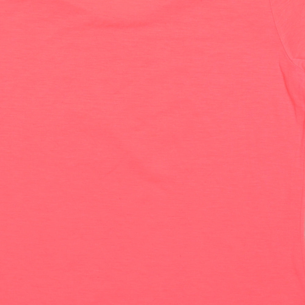 Preworn Womens Pink  Polyester Basic T-Shirt Size S Crew Neck - heart print