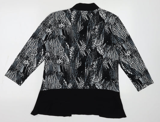 Sarah Hamilton Womens Grey Geometric Viscose Pullover Sweatshirt Size 14  Pullover