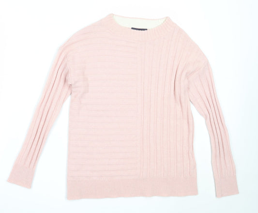 Marks and Spencer Womens Pink Round Neck  Acrylic Pullover Jumper Size S