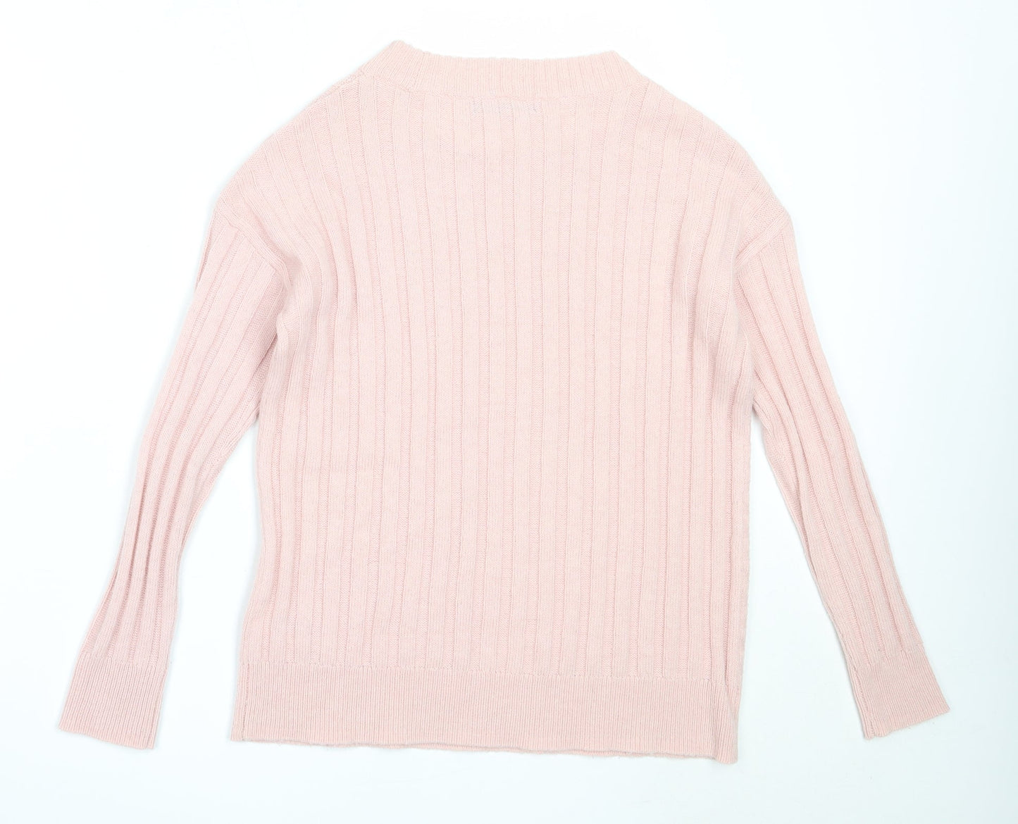 Marks and Spencer Womens Pink Round Neck  Acrylic Pullover Jumper Size S