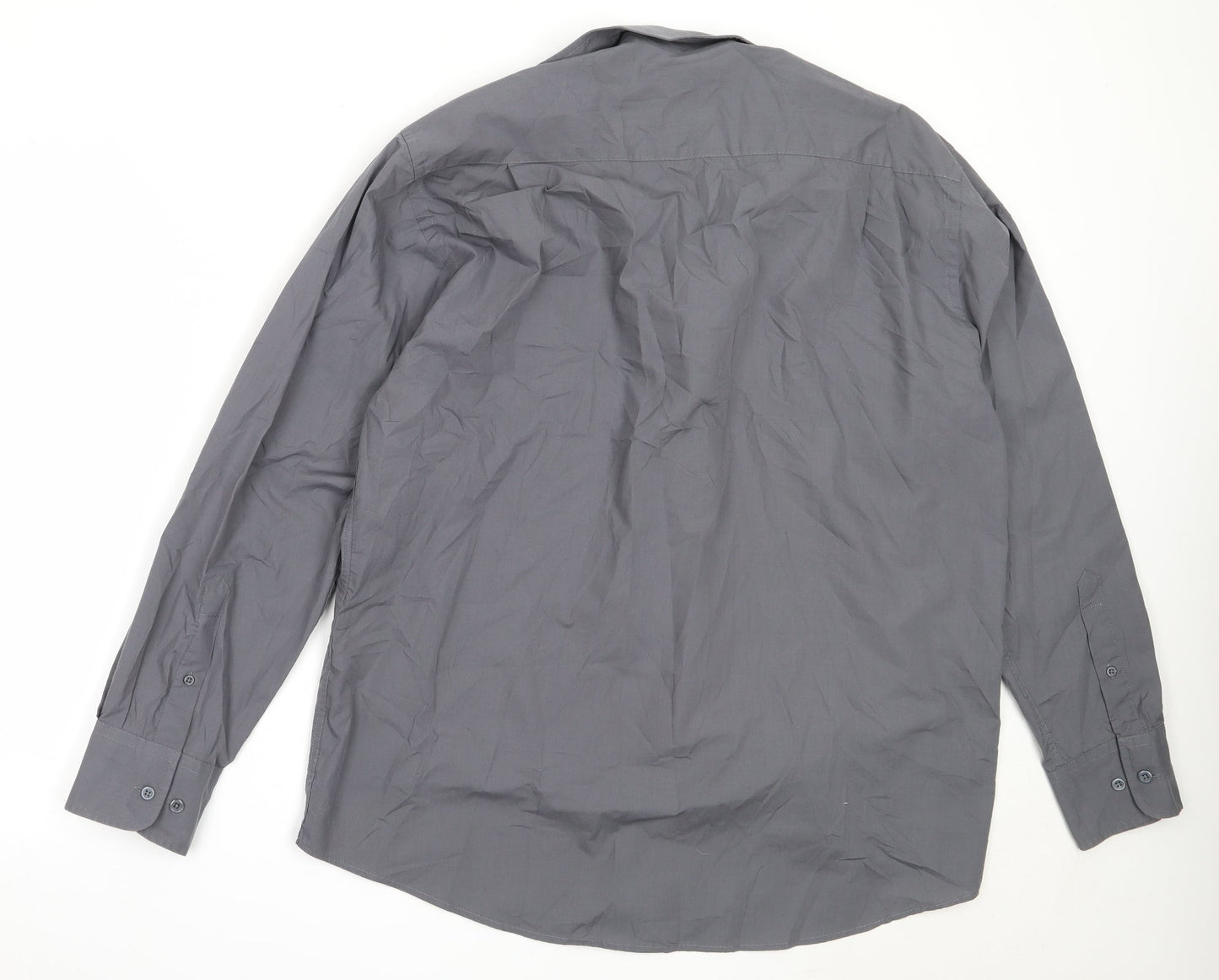 Taylor & Wright Mens Grey  Cotton  Button-Up Size 17 Collared