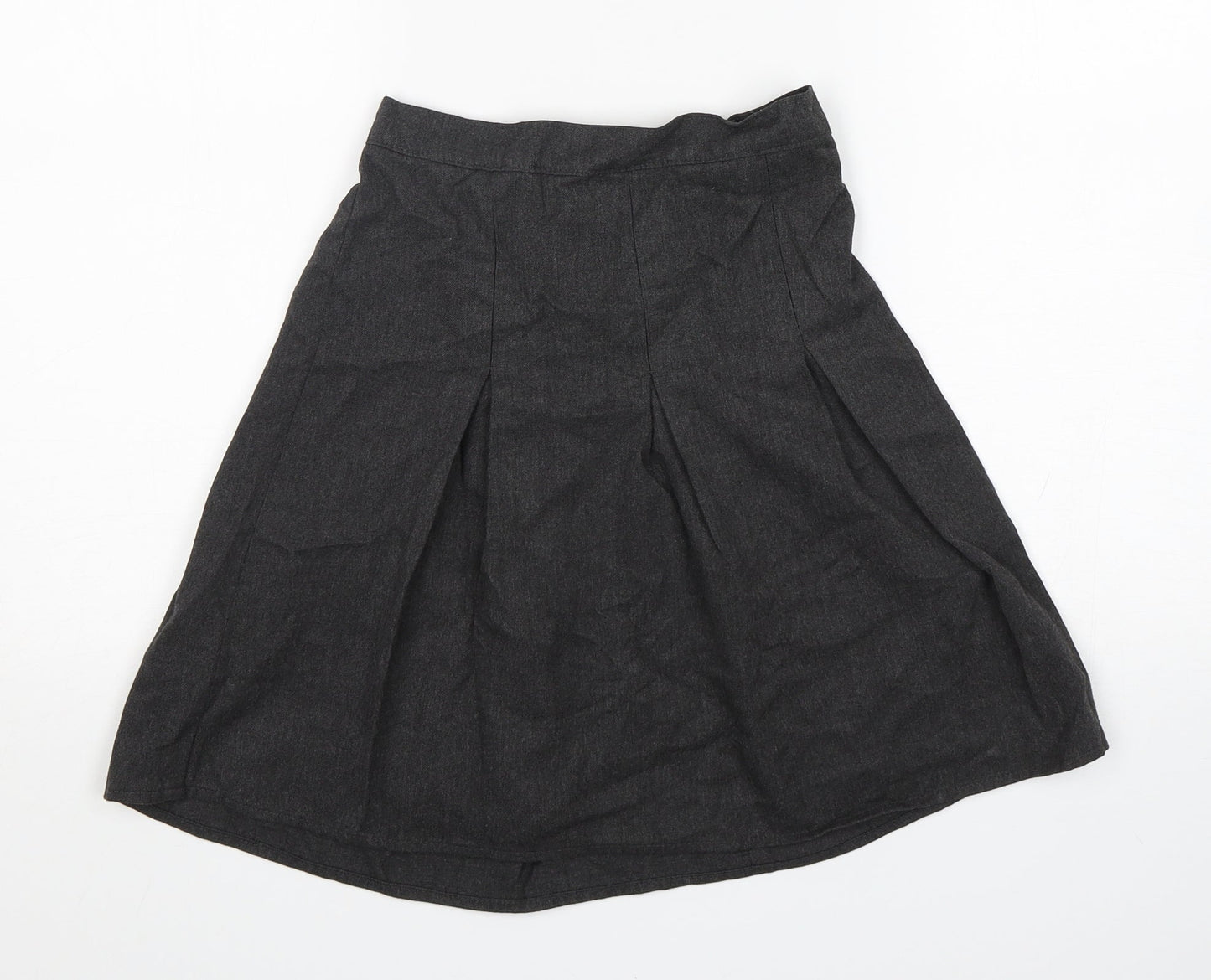 Aldi Girls Grey  Polyester Pleated Skirt Size 9-10 Years  Regular  - School Wear