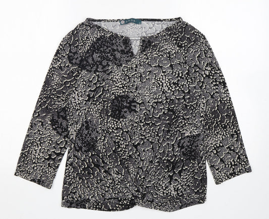 Amber  Womens Multicoloured Animal Print Polyester Basic Blouse Size 14 Round Neck