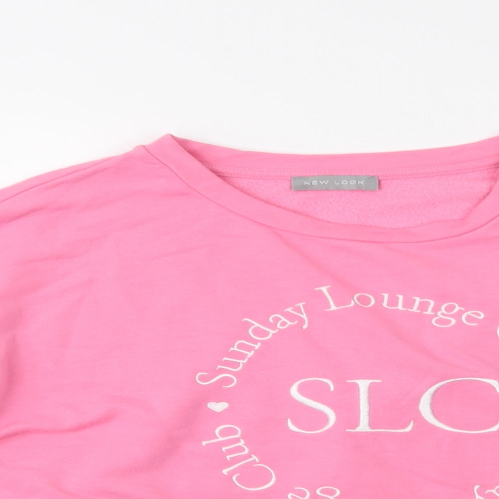 New Look Womens Pink  Polyester Pullover Sweatshirt Size 14
