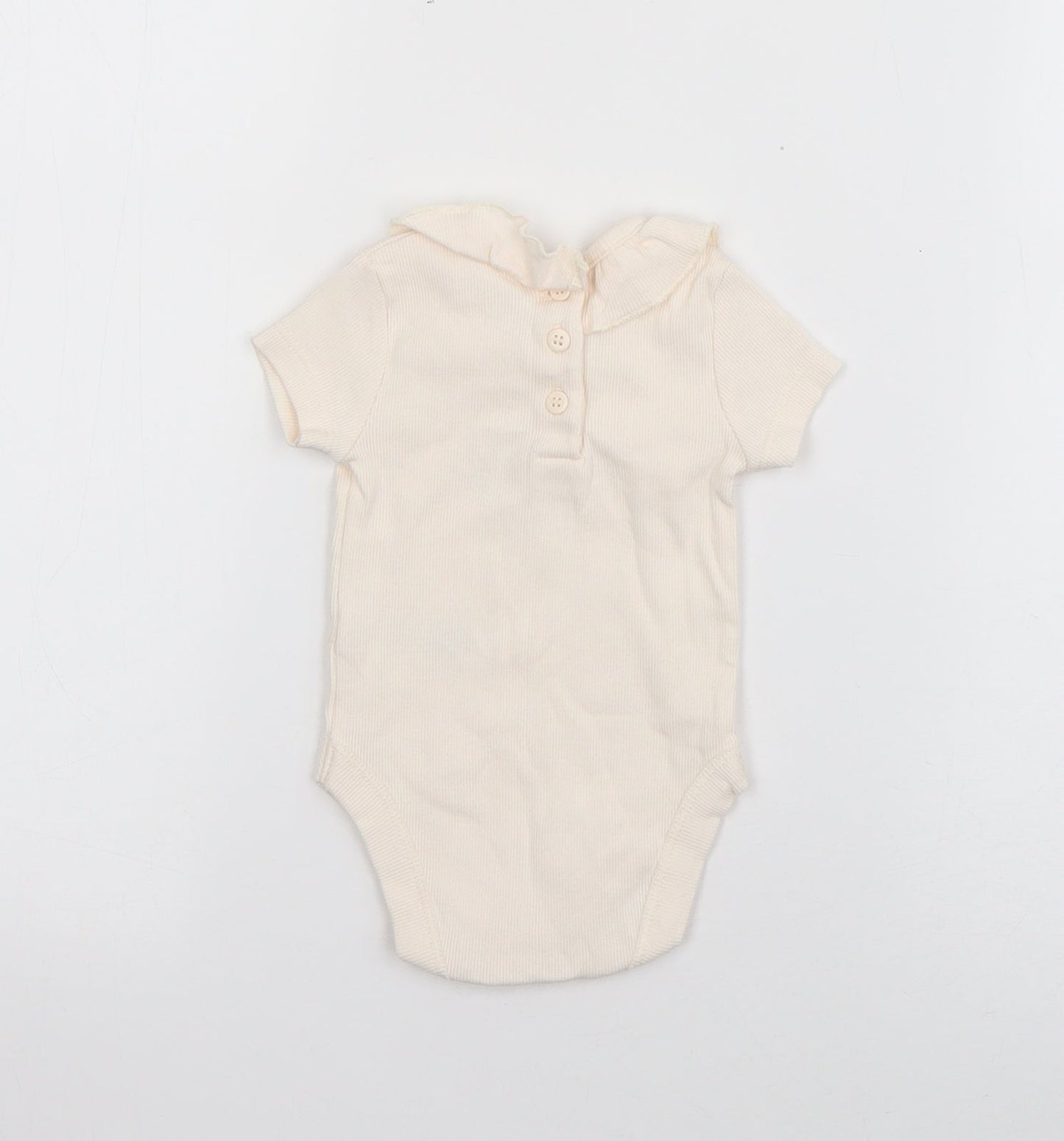 George Girls Ivory  Cotton Babygrow One-Piece Size 0-3 Months  Snap - Mickey & Minnie