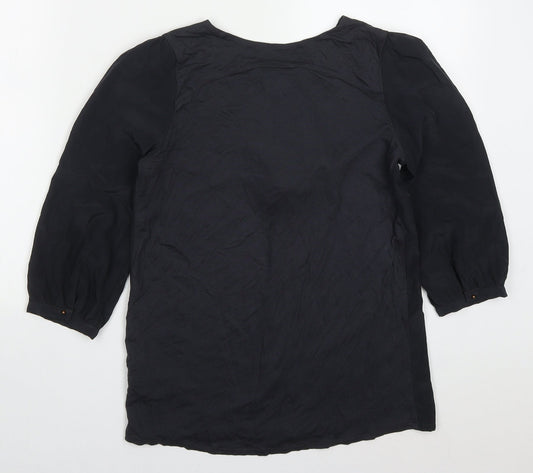 NEXT Womens Grey  Polyester Basic Blouse Size 6 Round Neck