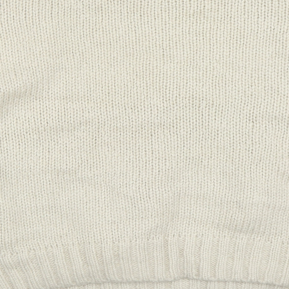New Look Womens Beige Round Neck  Acrylic Pullover Jumper Size M