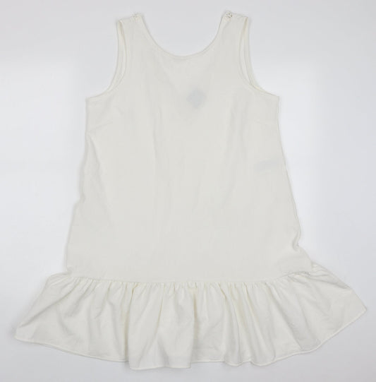 VERO MODA Womens White  Polyester A-Line  Size M  Round Neck Pullover