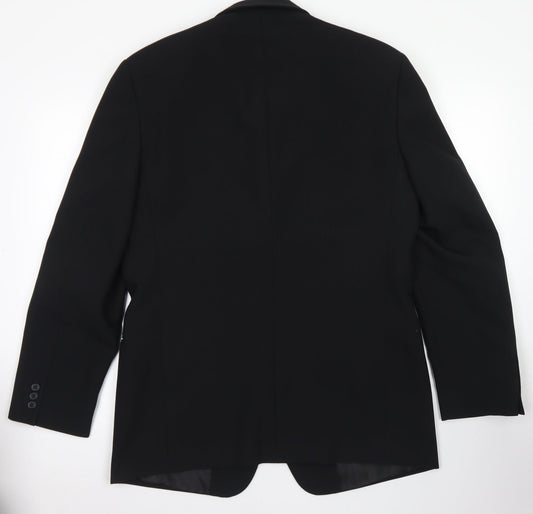 Savatini Mens Black  Polyester Jacket Blazer Size 38