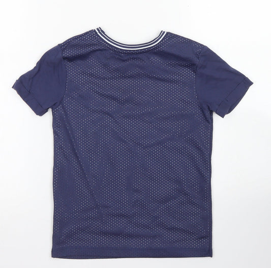 George Boys Blue  Cotton Jersey T-Shirt Size 6-7 Years Crew Neck