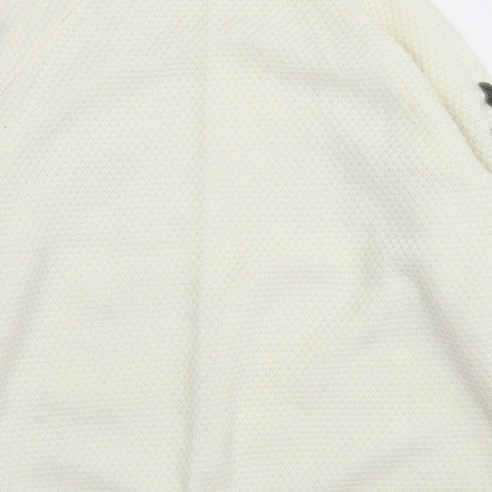 Paramour Womens Ivory Crew Neck  Acrylic Pullover Jumper Size S