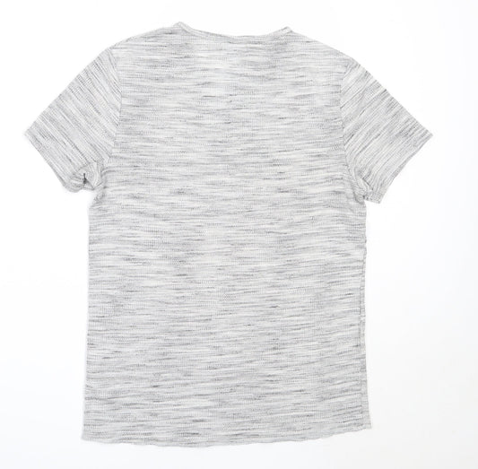 Topman Mens Grey  Polyester  T-Shirt Size XS Round Neck