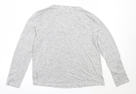 Avenue Womens Grey V-Neck  Viscose Pullover Jumper Size 12