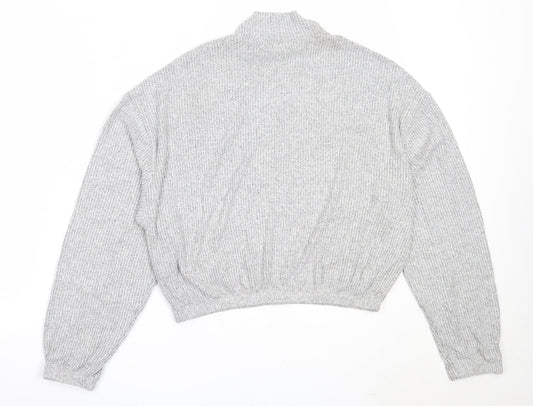Garage Womens Grey High Neck  Rayon Pullover Jumper Size M