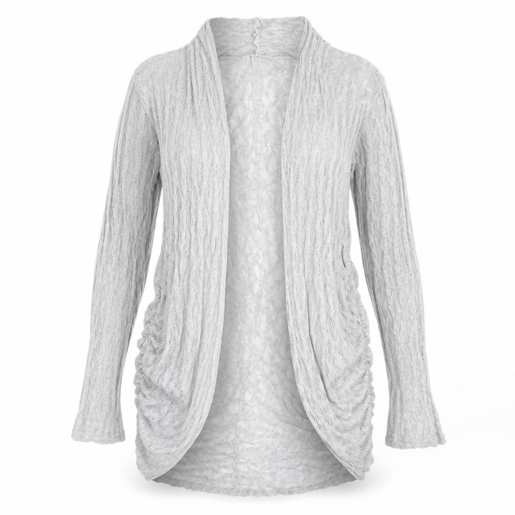Graffic Womens Grey Round Neck  Polyester Cardigan Jumper Size M