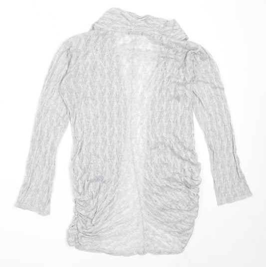 Graffic Womens Grey Round Neck  Polyester Cardigan Jumper Size M