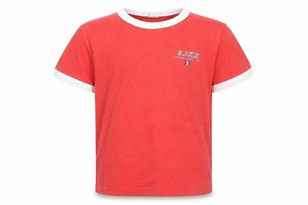 Adams Boys Red  Cotton Basic T-Shirt Size 4 Years Round Neck