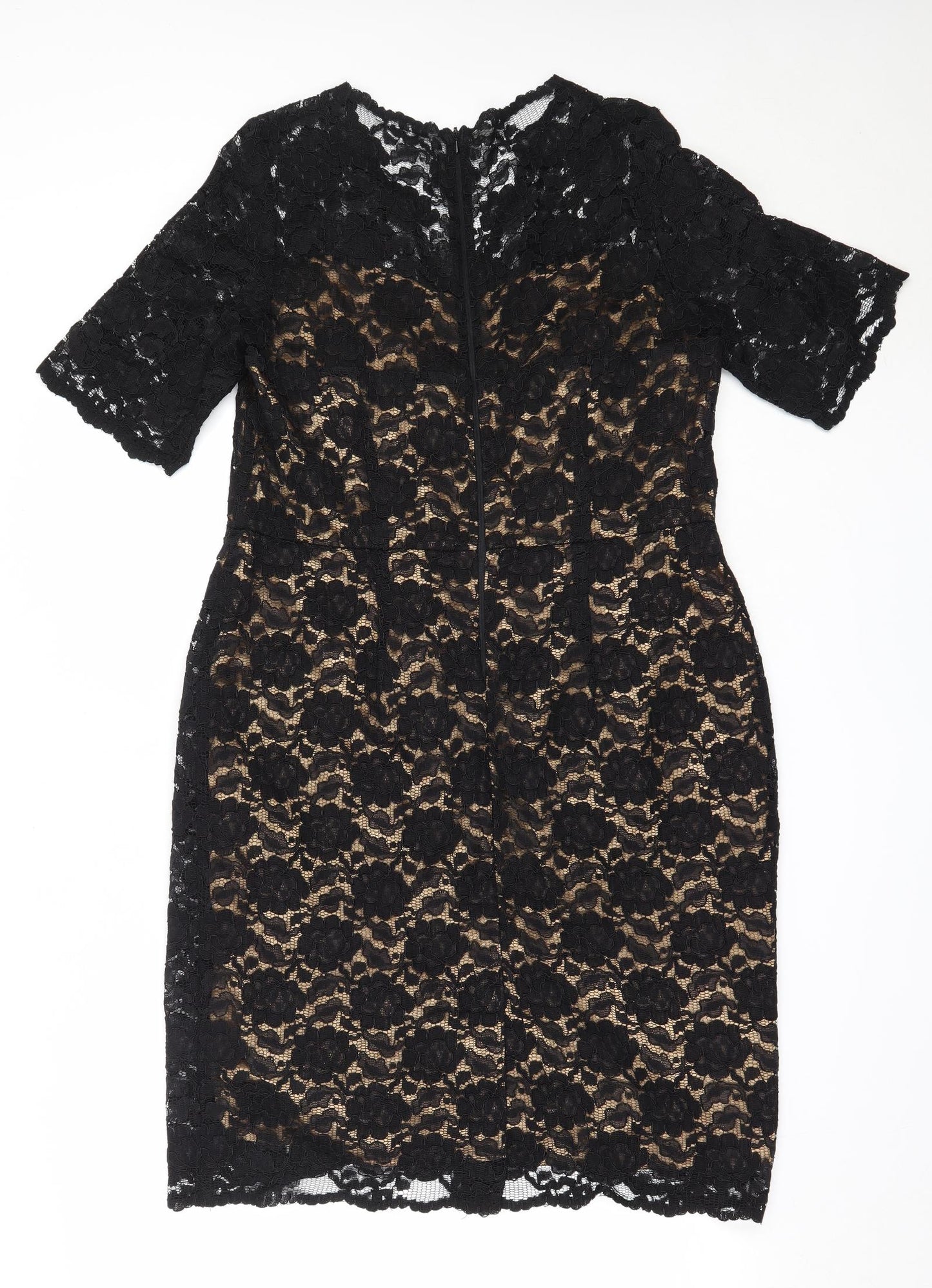 Preworn Womens Black  Polyamide Shift  Size 14  V-Neck