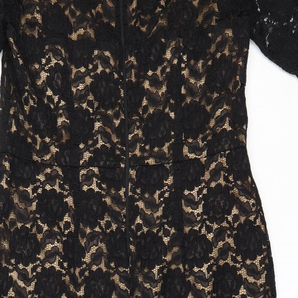 Preworn Womens Black  Polyamide Shift  Size 14  V-Neck