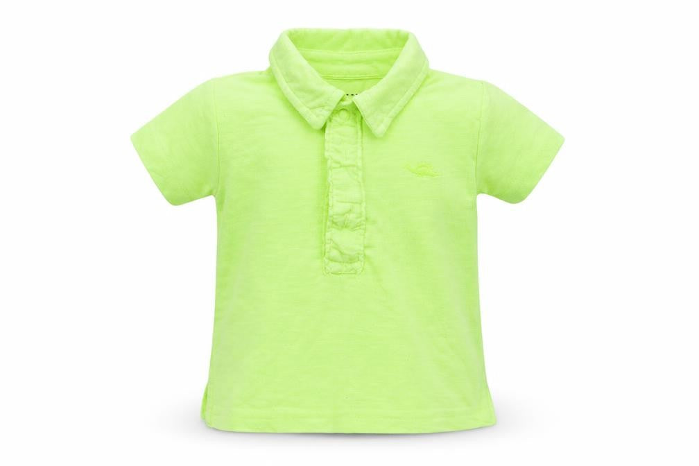 Primark Boys Green  Polyester Basic Polo Size 6-9 Months Collared Button
