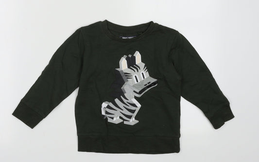 NEXT Boys Green  Cotton Pullover Sweatshirt Size 2 Years  Pullover - Zebra