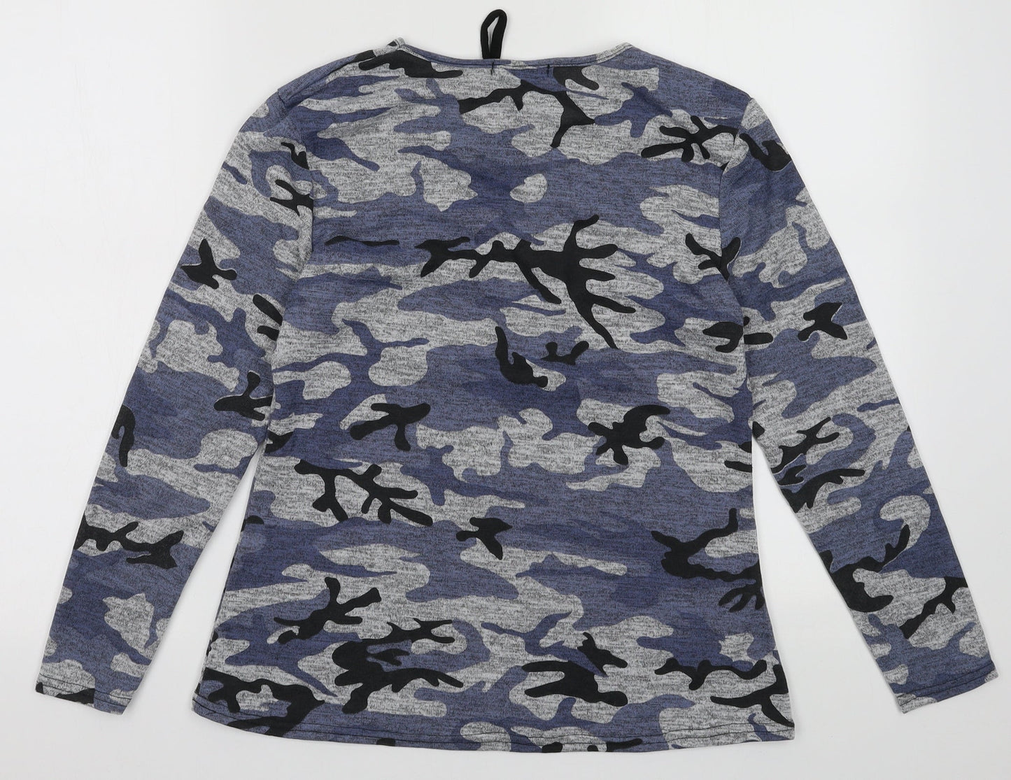 Blossom Womens Blue Camouflage Polyester Pullover Sweatshirt Size M  Pullover
