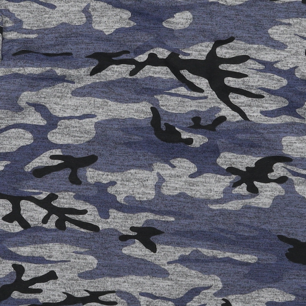 Blossom Womens Blue Camouflage Polyester Pullover Sweatshirt Size M  Pullover