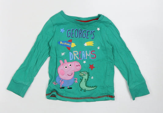 George Boys Green  Coir  Pyjama Top Size 2 Years  Pullover - Peppa Pig George