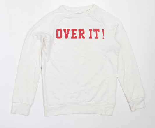 Primark Girls White  Cotton Pullover Sweatshirt Size 12-13 Years