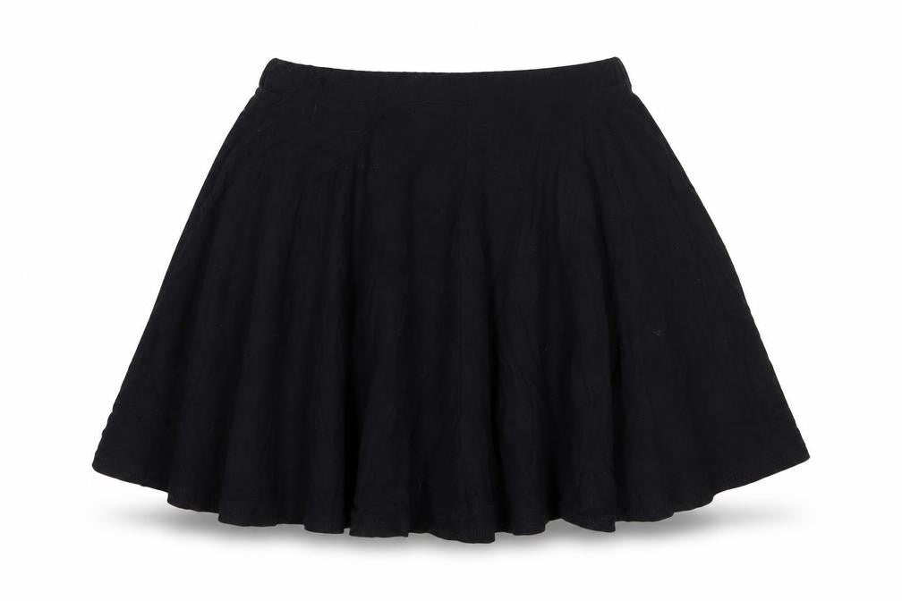 Miss Evie Girls Black  Viscose Flare Skirt Size 9-10 Years  Regular