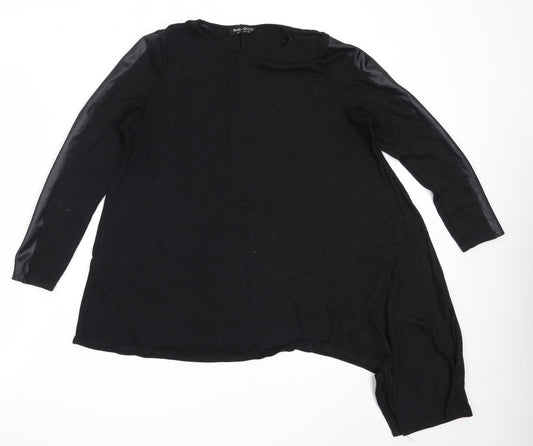 Select Womens Black Round Neck  Polyester Pullover Jumper Size 16