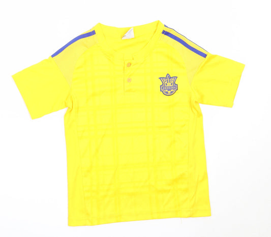 Ykpaiha Boys Yellow  Polyester Jersey T-Shirt Size XS Round Neck