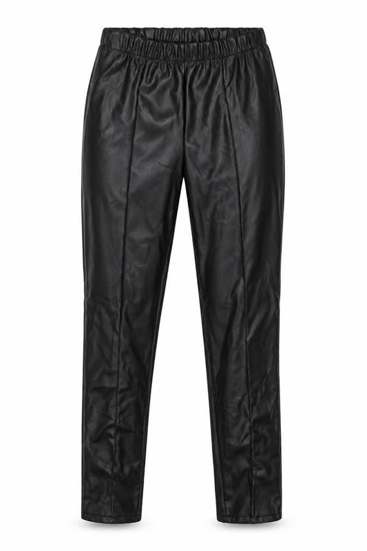 Eight Paris Womens Black  Polyester Capri Leggings Size S L28 in   - Faux leather Split front