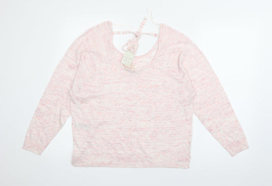 Marks and Spencer Womens Pink Scoop Neck  Acrylic Pullover Jumper Size 12