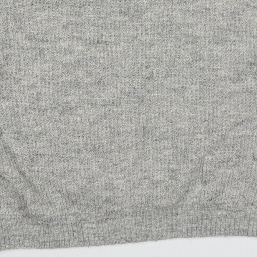 H&M Womens Grey Round Neck  Acrylic Pullover Jumper Size XS