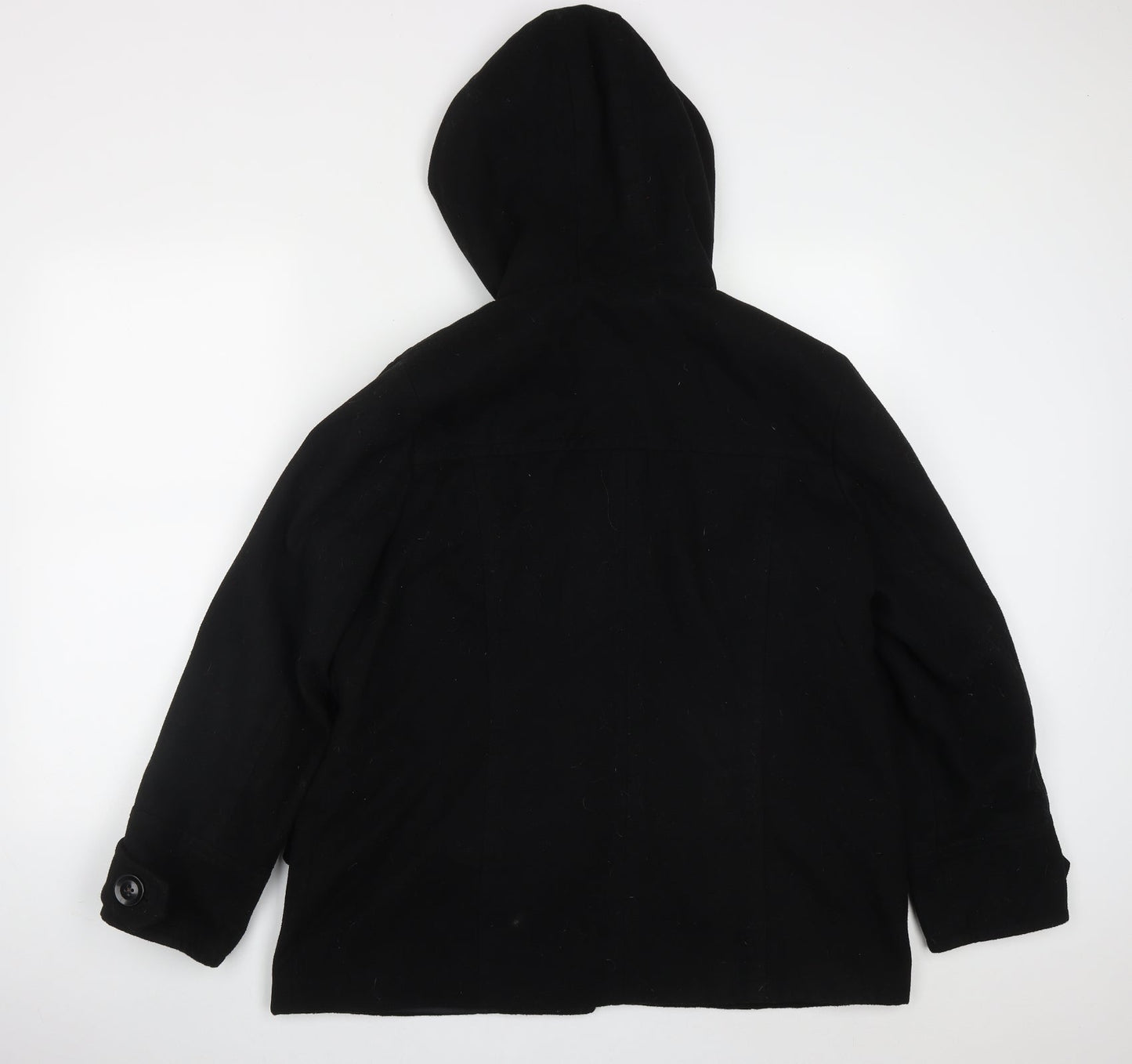 Wardrobe Essentials Womens Black   Pea Coat Coat Size 8  Button
