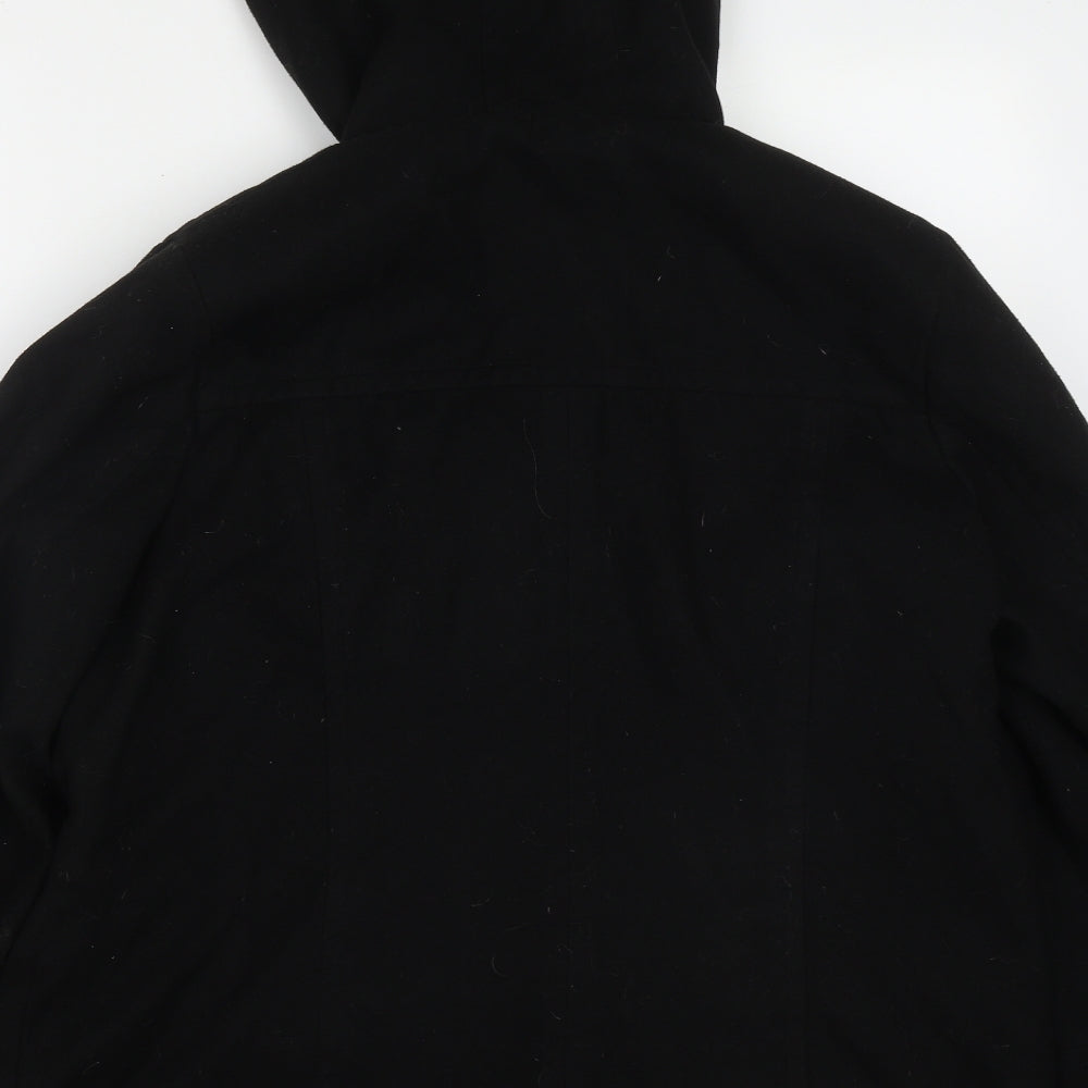 Wardrobe Essentials Womens Black   Pea Coat Coat Size 8  Button