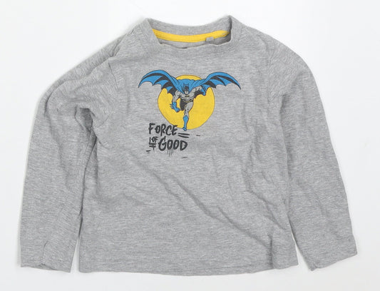 TJM Boys Green  Cotton Basic T-Shirt Size 2-3 Years Crew Neck Pullover - Batman